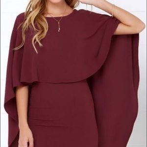 Lulu’s cocktail cape open back dress